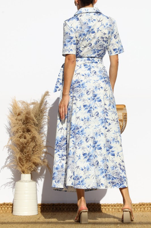 Floral Wrap Midi Dress