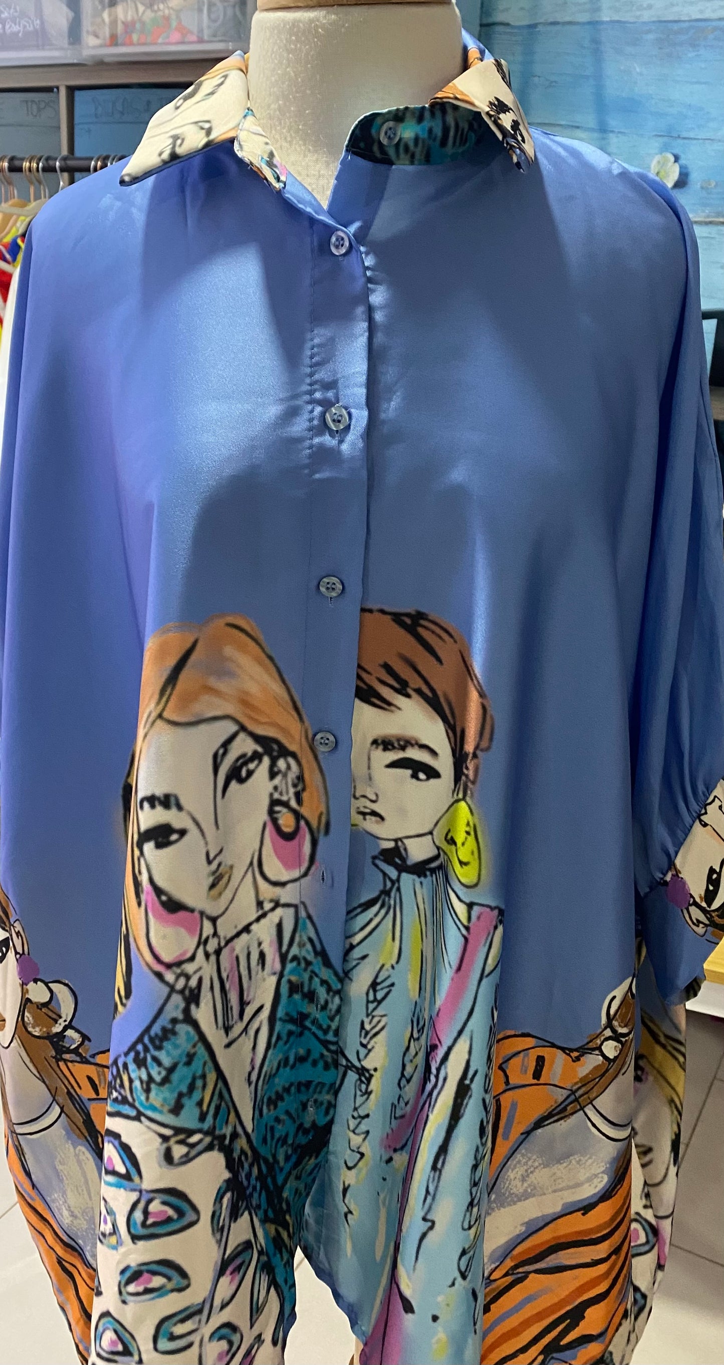 Chic Ladies Oversized Blouse Dress