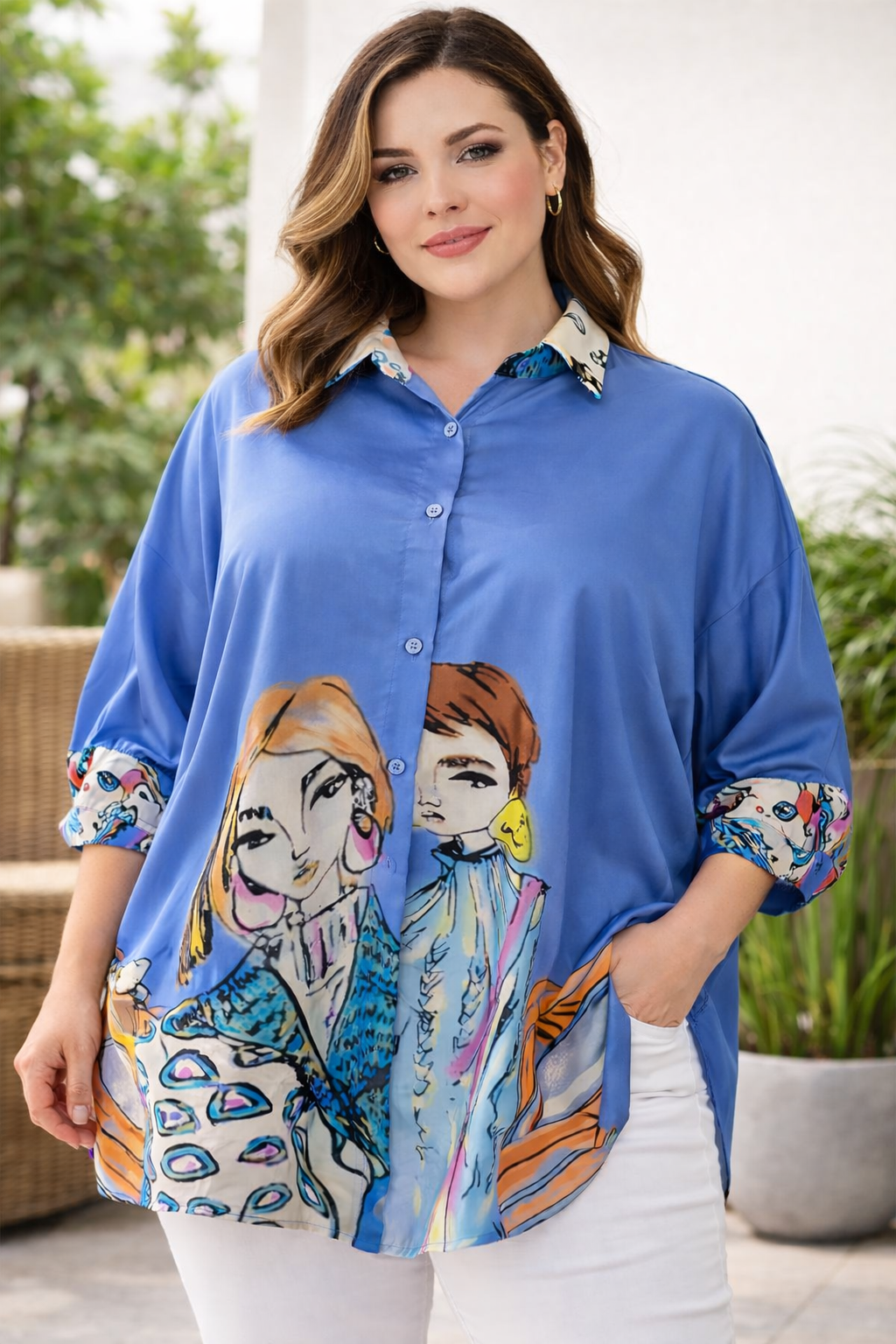 Chic Ladies Oversized Blouse Dress