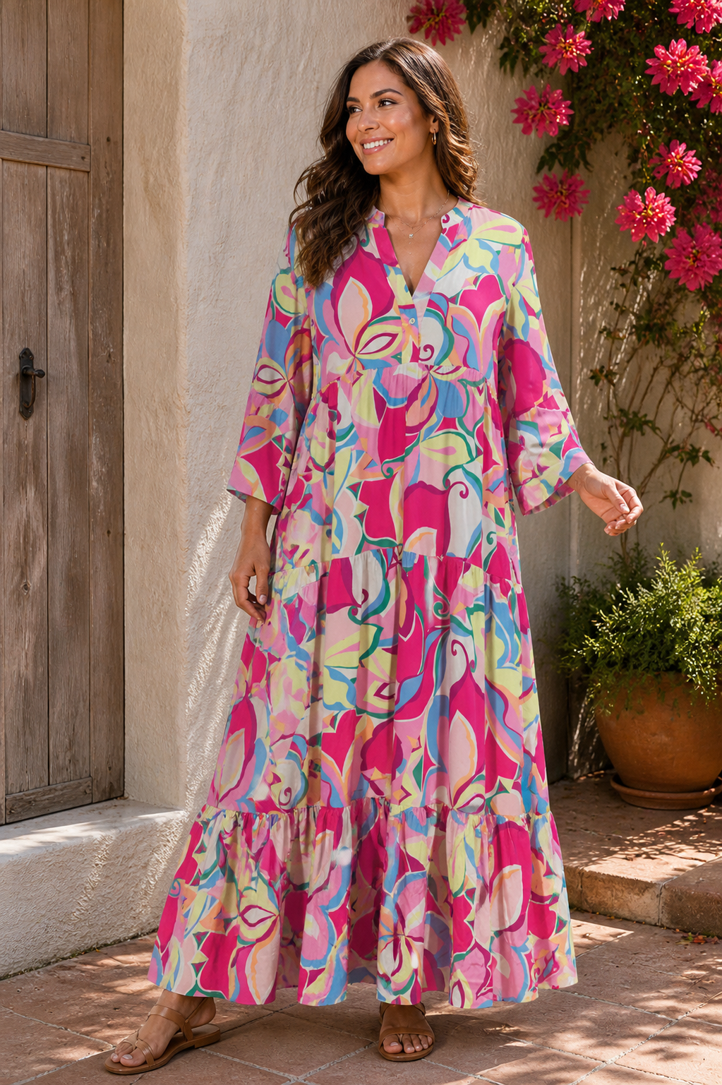 Fucsia Flower Dress