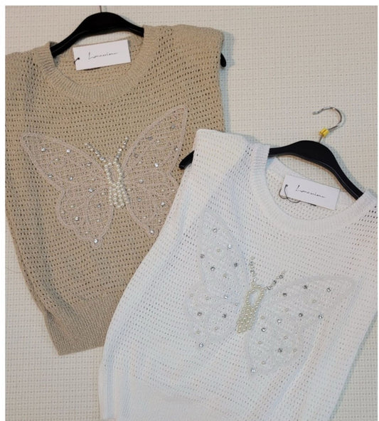 Butterfly Pearl Knitted Top