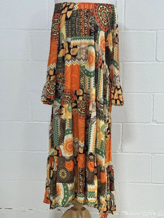 Orange Mandala Dress