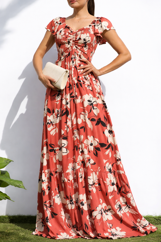 Floral Smocked Top Maxi Dress