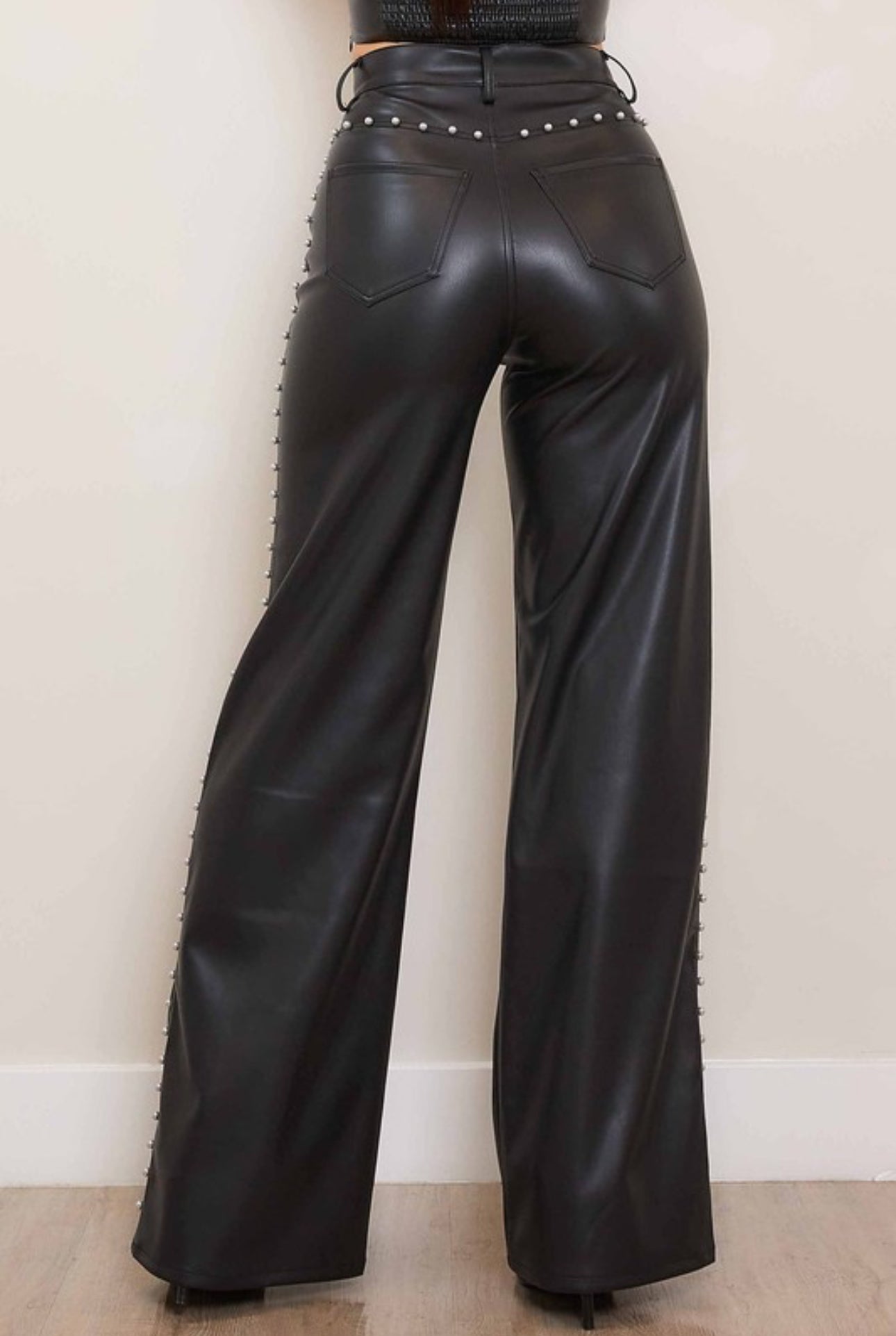 Faux Leather Black Pant