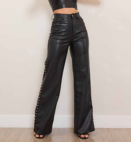 Faux Leather Black Pant