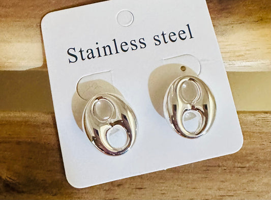 G Silver earrings