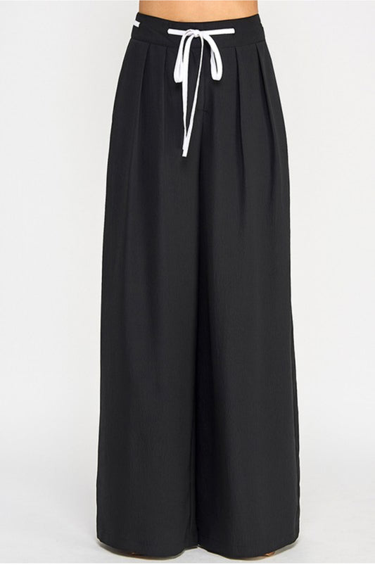 Black Pant with White Cord