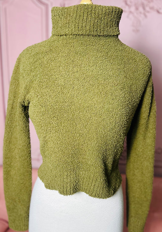 Olive Turtle Neck Blouse