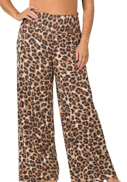 Animal Print Palazzo Pant Plus