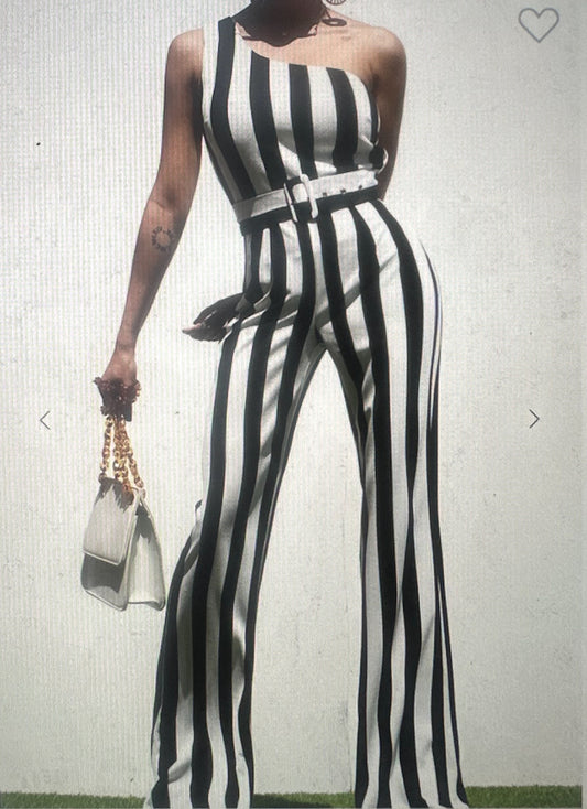 White and Black Jumpsuit