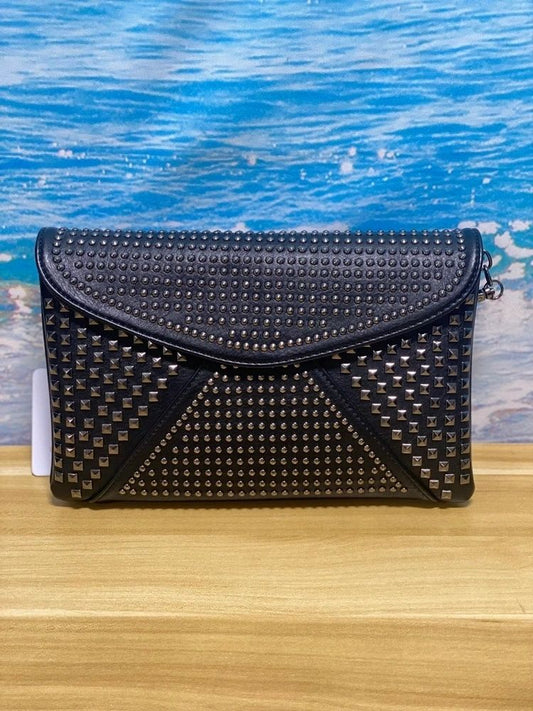 Silver Studs Black Hand Bag