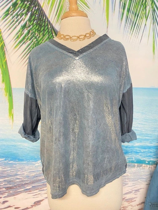 Blue Sparkle Italian Top