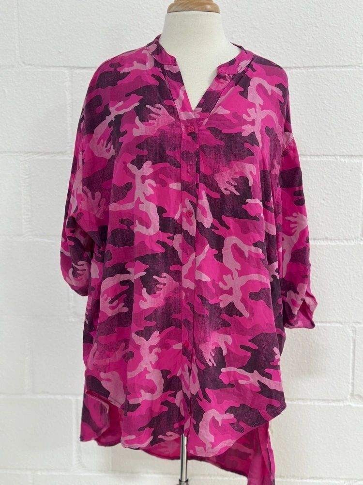 Army Fucshia Italian Dress