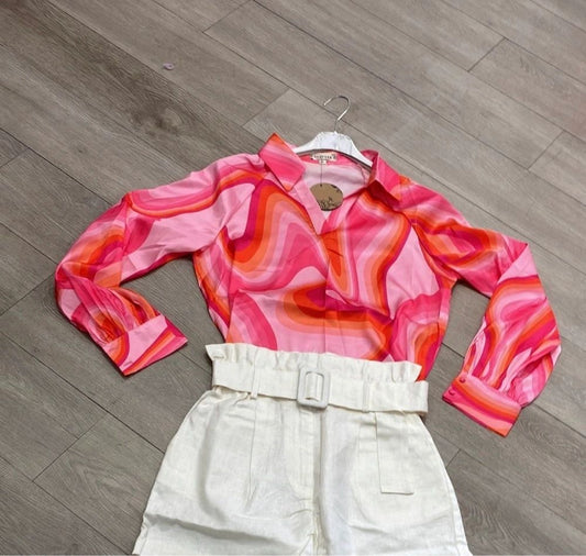 Magenta Swirl Blouse