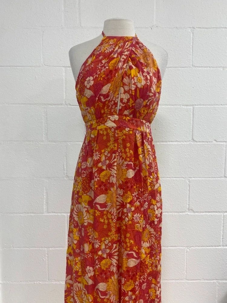 Orange Floral Peek Jumpsuit